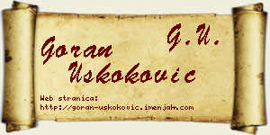 Goran Uskoković vizit kartica